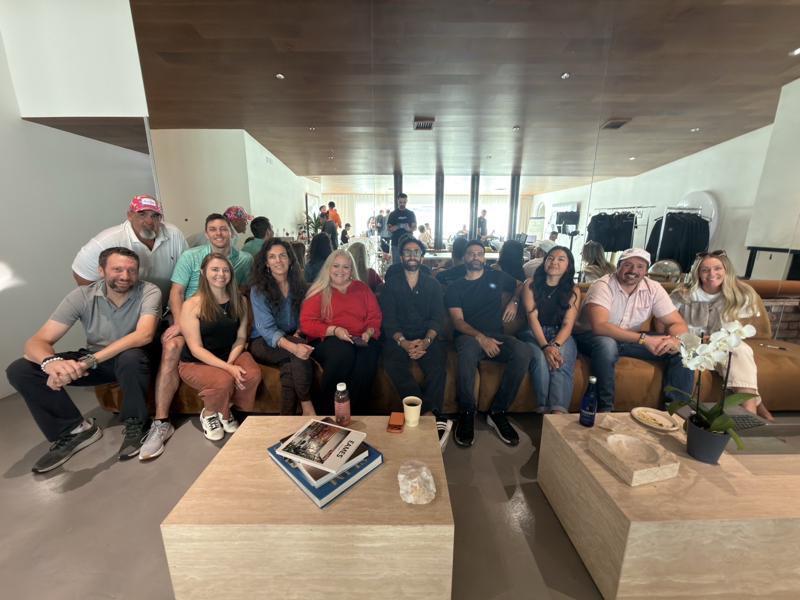 Vegas 2026 group shot: mastermind members together on the lounge couches